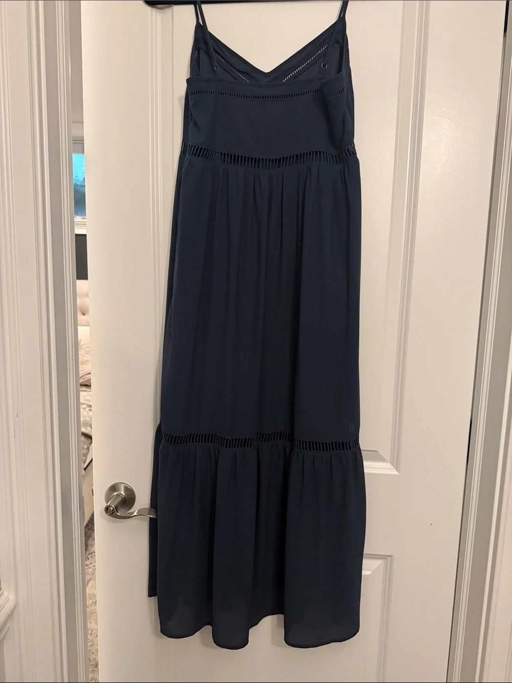 Abercrombie & Fitch Navy Spaghetti Strap Maxi Dress